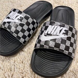 Nike Checkered Black and White Slides men’s size 9